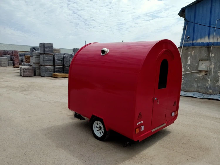 Dark red food trailer for sale
