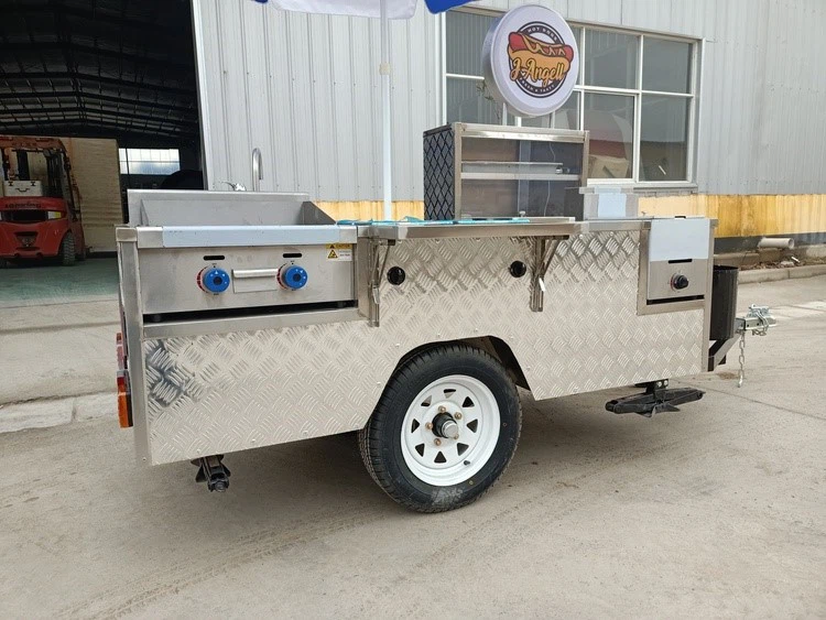 hot dog cart with grill and fryer