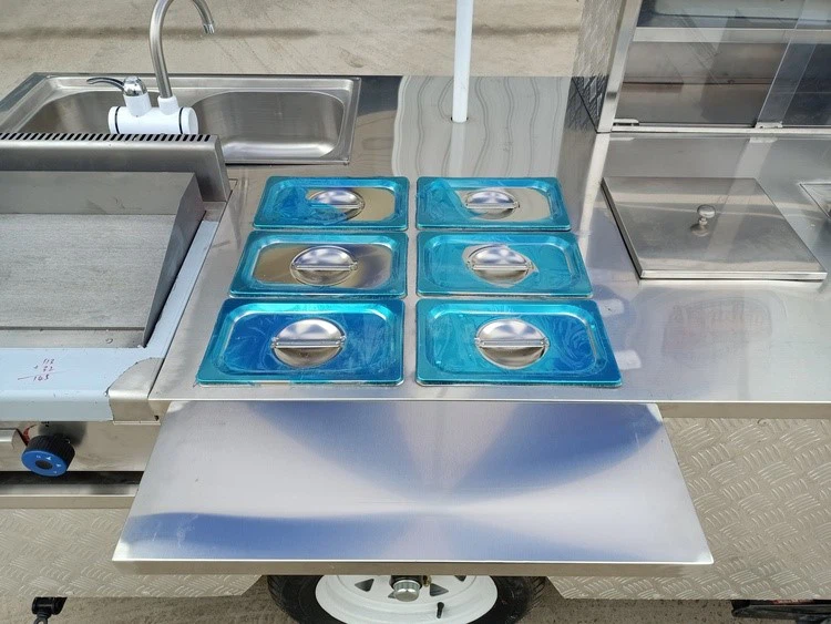 food storage container of the hot dog cart