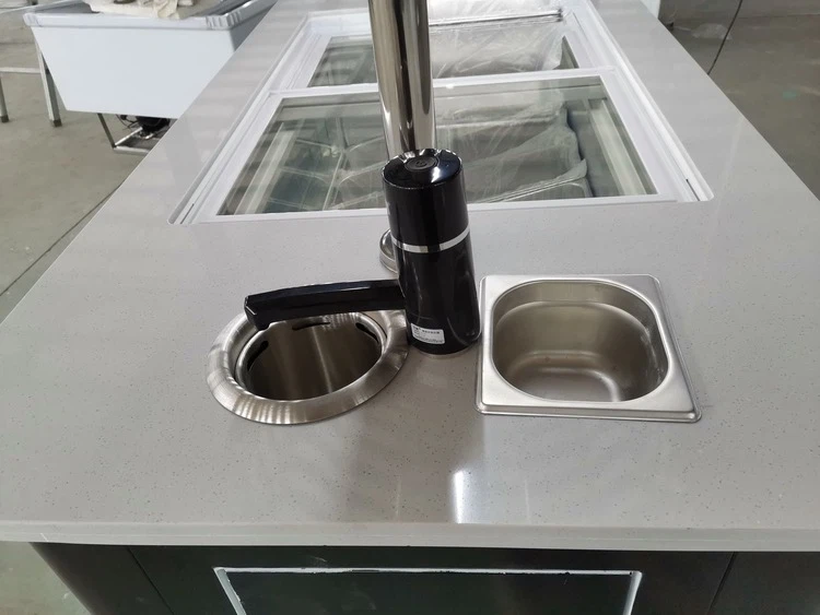 gelato push cart with water sinks